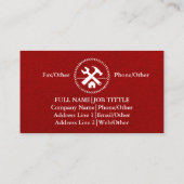 Professional Builder Carpenter Tools Woodworking Visitenkarte (Rückseite)