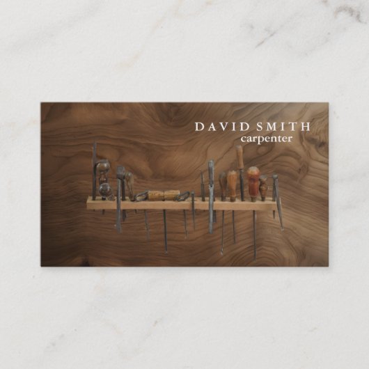 Professional Builder Carpenter Tools Woodworking Visitenkarte (Vorderseite)