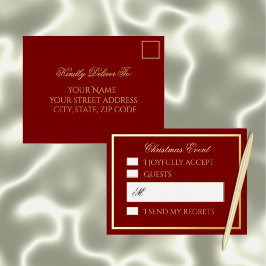 Professional Burgundy Foil Holiday Response Card Folien Feiertagspostkarte