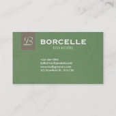 Professional Business Card in Elegant Olive Green  Visitenkarte (Rückseite)