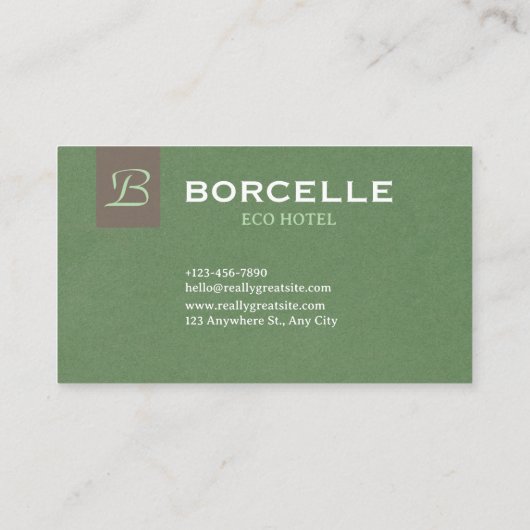 Professional Business Card in Elegant Olive Green  Visitenkarte (Rückseite)