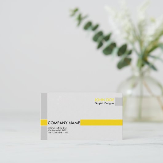 Professional business card in gray and yellow visitenkarte (Stehend Vorderseite)