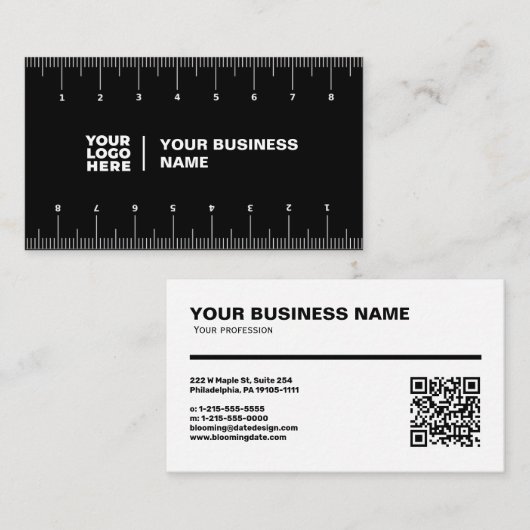 Professional Business Card with Ruler (cm) Visitenkarte (Vorne/Hinten)