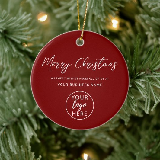 Professional Business Logo Christmas Holiday Keramik Ornament (Baum)