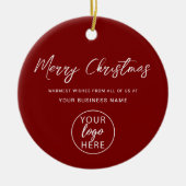 Professional Business Logo Christmas Holiday Keramik Ornament (Vorne)