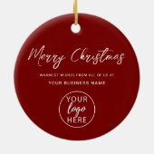 Professional Business Logo Christmas Holiday Keramik Ornament (Hinten)