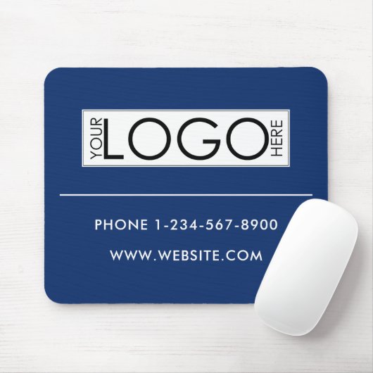 Professional Business Logo Contact Details Simple Mousepad (Mit Mouse)