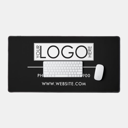 Professional Business Logo Contact Details Simple Schreibtischunterlage (Tastatur & Maus)