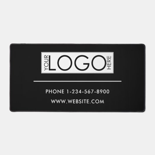 Professional Business Logo Contact Details Simple Schreibtischunterlage (Vorderseite)