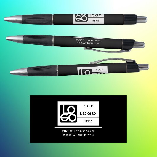 Professional Business Logo Custom Text Black White Kugelschreiber