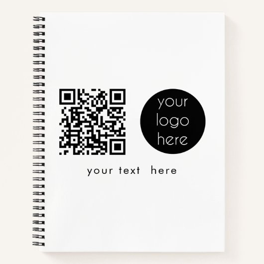 Professional Business Logo QR Code & Text Notizblock (Vorderseite)