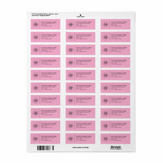 Professional Business Logo Return Address Labels (Vorne)