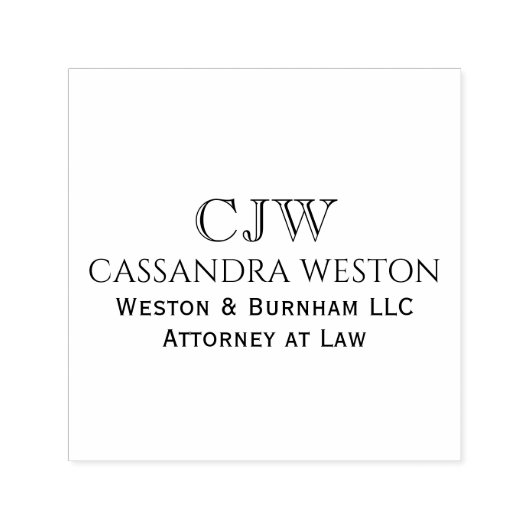 Professional Business Name Title Initials #2 Permastempel (Design)