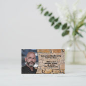 Professional Business Photo Stone Wall & QR Code Visitenkarte (Stehend Vorderseite)
