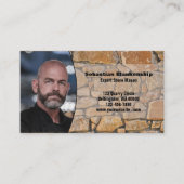 Professional Business Photo Stone Wall & QR Code Visitenkarte (Vorderseite)