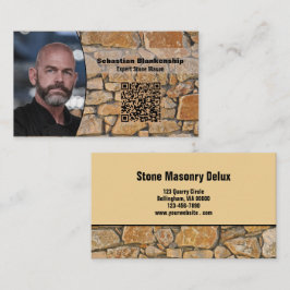 Professional Business Photo Stone Wall & QR Code Visitenkarte