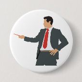 Professional Businessman in Suit with Pointer Button (Vorderseite)
