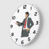 Professional Businessman in Suit with Pointer Große Wanduhr (Winkel)