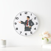Professional Businessman in Suit with Pointer Große Wanduhr (Zuhause)