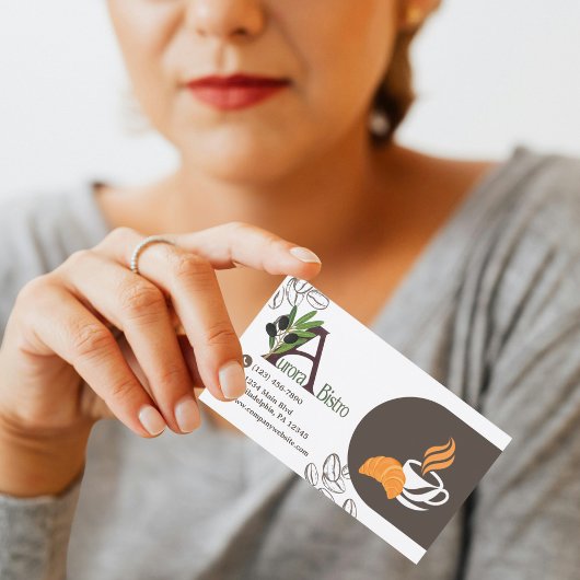 Professional Cafe Coffee Barista Modern Custom Visitenkarte