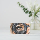 Professional Camera Lens Viewfinder Photography Visitenkarte (Stehend Vorderseite)