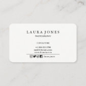 Professional Camera Lens Viewfinder Photography Visitenkarte (Rückseite)