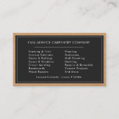 Professional Carpenter Visitenkarte (Rückseite)