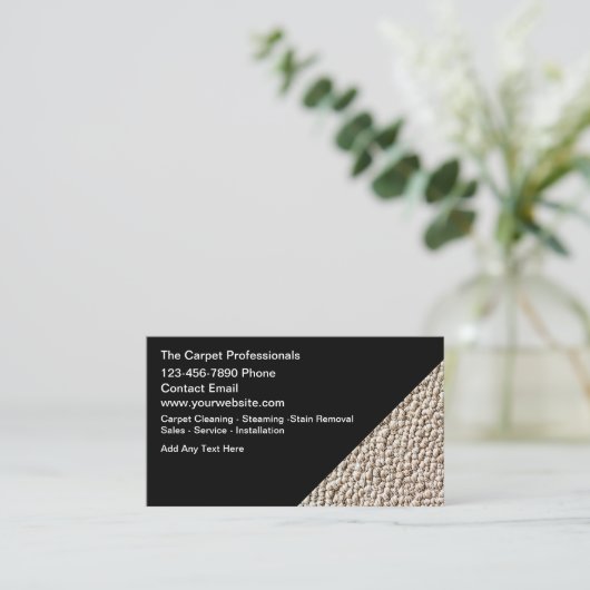 Professional Carpet And Flooring Theme Visitenkarte (Stehend Vorderseite)