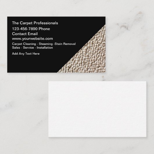Professional Carpet And Flooring Theme Visitenkarte (Vorne/Hinten)