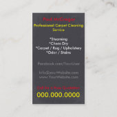 Professional Carpet Cleaning Service Geschäft Card Visitenkarte (Rückseite)