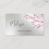 Professional Cherry Blossom Pink Silver Business C Visitenkarte (Vorderseite)