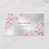 Professional Cherry Blossom Pink Silver Visitenkarte (Vorderseite)