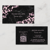 Professional Cherry Blossoms Black Marble Visitenkarte (Vorne/Hinten)