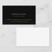 Professional Chic Simple Template Black And Gold Visitenkarte (Vorne/Hinten)