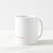 Professional classical font own name custom red kaffeetasse (VorderseiteRechts)
