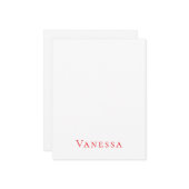 Professional classical font own name custom red mitteilungskarte (Vorderseite/Rückseite Beispiel)