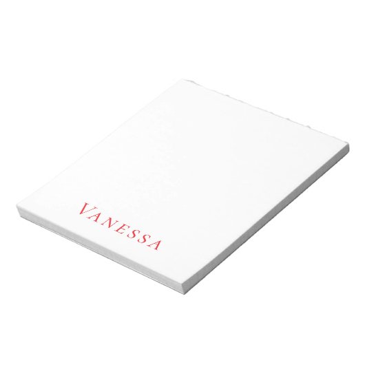 Professional classical font own name custom red notizblock (Rotiert)