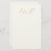 Professional Classical Monogram Minimalist Plain Briefpapier (Vorne/Hinten)