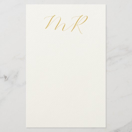 Professional Classical Monogram Minimalist Plain Briefpapier (Vorderseite)