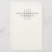 Professional Classical Monogram Minimalist Plain Briefpapier (Vorne/Hinten)