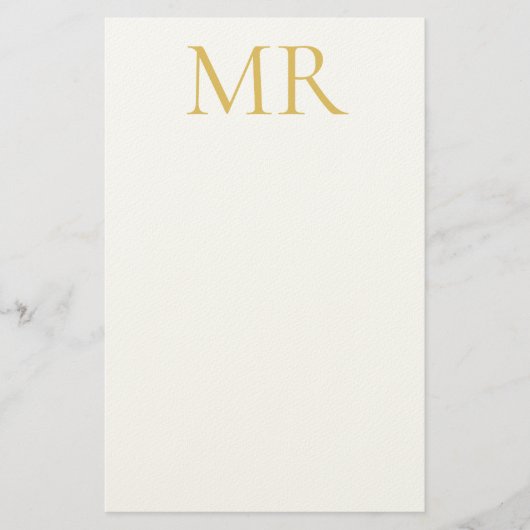 Professional Classical Monogram Minimalist Plain Briefpapier (Vorderseite)