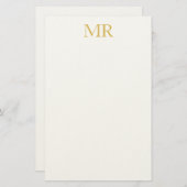 Professional Classical Monogram Minimalist Plain Briefpapier (Vorne/Hinten)