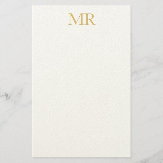 Professional Classical Monogram Minimalist Plain Briefpapier (Vorderseite)