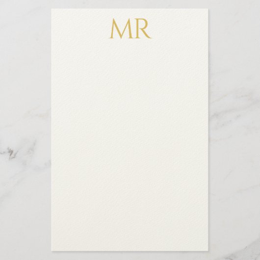 Professional Classical Monogram Minimalist Plain Briefpapier (Vorderseite)