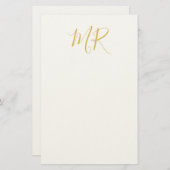 Professional Classical Monogram Minimalist Plain Briefpapier (Vorne/Hinten)