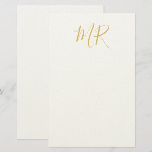 Professional Classical Monogram Minimalist Plain Briefpapier (Vorne/Hinten)