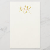 Professional Classical Monogram Minimalist Plain Briefpapier (Vorderseite)