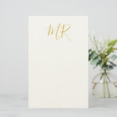 Professional Classical Monogram Minimalist Plain Briefpapier (Stehend Vorderseite)