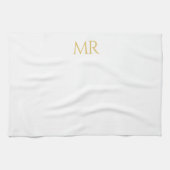 Professional Classical Monogram Minimalist Plain Geschirrtuch (Horizontal)