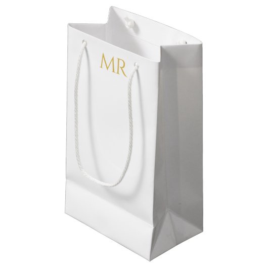 Professional Classical Monogram Minimalist Plain Kleine Geschenktüte (Vorderseite Schrägansicht)